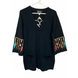 Bob Mackie Indian Bead Embroidered